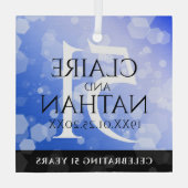 Ornement En Verre Élégant 51e anniversaire de Mariage Sapphire (Verso)