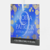 Ornement En Verre Élégant 9e anniversaire Mariage Lapis Lazuli (Avant gauche)