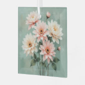 Ornement En Verre Elegant Blush Chrysanthemum Art (Avant gauche)