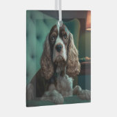 Ornement En Verre Elégant Cocker Spaniel Classic Portrait Design (Avant droite)