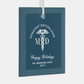 Ornement En Verre Elégant docteur Médicale Noël personnalisé (Avant droite)