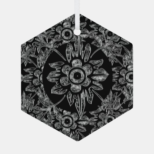 Ornement En Verre Elégant Hexagon de Noël en cristal noir (Verso)