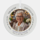 Ornement En Verre Elegant In Loving Memory Memorial Funeral Keepsake (Verso)