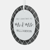 Ornement En Verre Elégant M. et Mme First Christmas Mariage Cadeau (Avant gauche)