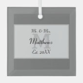 Ornement En Verre Élégant M. et Mme Monogram (Recto)
