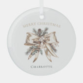 Ornement En Verre Elegant Personalized Christmas Ornament (Recto)