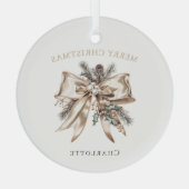 Ornement En Verre Elegant Personalized Christmas Ornament (Verso)