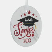 Ornement En Verre Elegant personalized name Graduation senior 2022 (Avant droite)