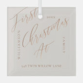 Ornement En Verre Élégant Rose Gold Calligraph Noël Nouveau Accueil (Recto)