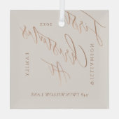 Ornement En Verre Élégant Rose Gold Calligraph Noël Nouveau Accueil (Verso)