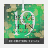 Ornement En Verre Élégante 19e anniversaire du Mariage de Jade (Recto)