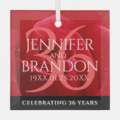 Ornement En Verre Élégante célébration du 36e anniversaire du Mariag (Recto)