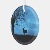 Ornement En Verre Elk et lune de Noël (Avant gauche)