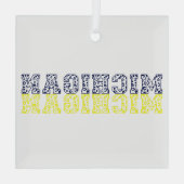 Ornement En Verre Empreinte de léopard Blue & Gold Michigan (Verso)