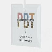 Ornement En Verre Empreinte de léopard de technicien en phlébotomie  (Avant gauche)