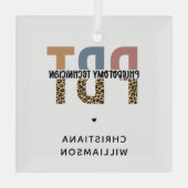 Ornement En Verre Empreinte de léopard de technicien en phlébotomie  (Verso)