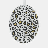 Ornement En Verre Empreinte de léopard or, motif sans soudure. (Avant droite)