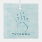 Ornement En Verre Empreinte de patte d'ours polaire (Recto)