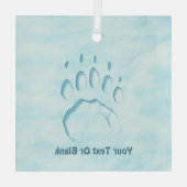 Ornement En Verre Empreinte de patte d'ours polaire (Verso)