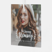 Ornement En Verre En Mémoire Amoureuse Mémorial de la photo Cursive  (Avant gauche)