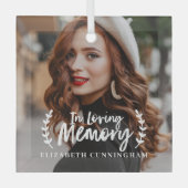 Ornement En Verre En Mémoire Amoureuse Mémorial de la photo Cursive  (Recto)