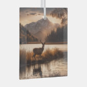 Ornement En Verre Énorme cerf à cheval sur le lac Mountain (Avant droite)