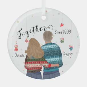 Ornement En Verre Ensemble depuis l'ornement de Noël de couple