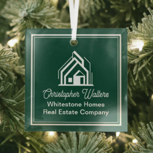 Ornement En Verre Entreprise immobilière chic verte Realtor personna