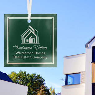 Ornement En Verre Entreprise immobilière chic verte Realtor personna