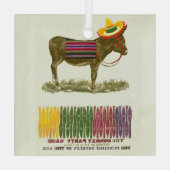 Ornement En Verre Éplucher la queue sur l'âne (Verso)