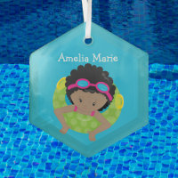 Équipe de natation African American Girl Cute Pers