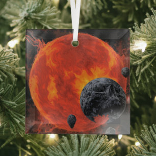 Ornement En Verre Espace cimetière crâne Halloween Galaxie des horre