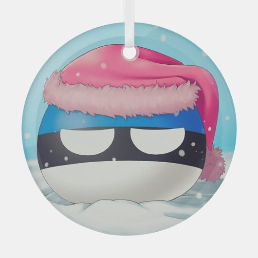 Ornement En Verre Estonie Campagne de Noël (Recto)