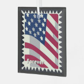 ORNEMENT EN VERRE ÉTATS-UNIS D'AMÉRIQUE DRAPEAU FOREVER STAMP (Avant gauche)