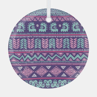 Ornement En Verre Ethnique Tribale : Motif coloré sans couture.
