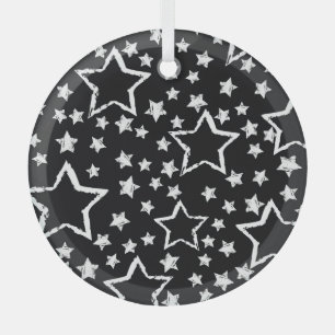 Ornement En Verre étoiles noires, blanches : grogne urbaine.