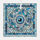 Ornement En Verre Evil Oeil Amulet Mosaic Art (Verso)