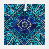 Ornement En Verre Evil Oeil Amulet Mosaic Art (Verso)