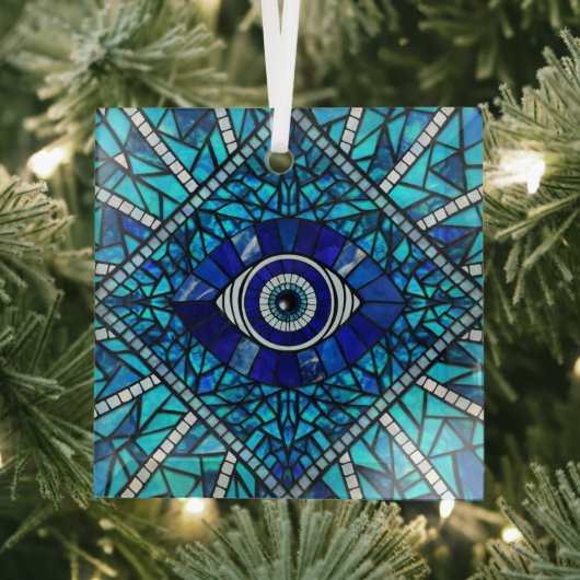 Ornement En Verre Evil Oeil Amulet Mosaic Art (Insitu)