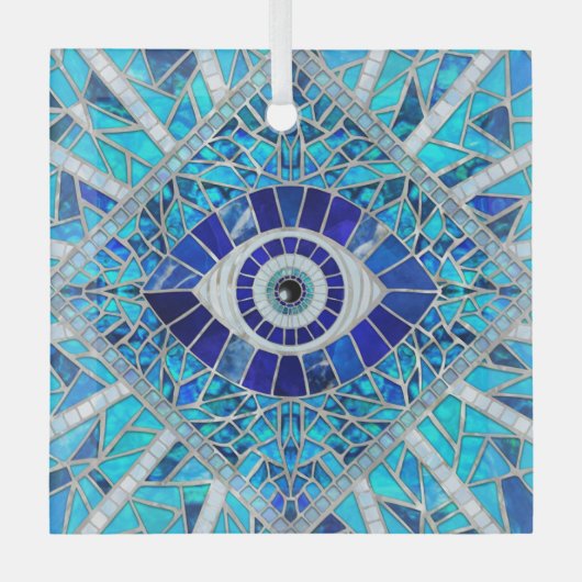 Ornement En Verre Evil Oeil Amulet Mosaic Art (Recto)