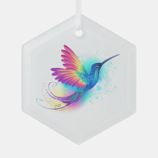 Ornement En Verre Exotic Rainbow Hummingbird (Recto)