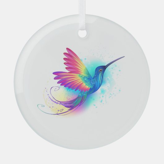 Ornement En Verre Exotic Rainbow Hummingbird (Recto)