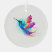 Ornement En Verre Exotic Rainbow Hummingbird (Verso)