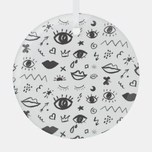 Ornement En Verre Eyes Motif : Motif Vintage tendance