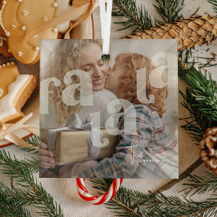Ornement En Verre Fa La La Overlay Typographie Photo Noël