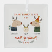 Ornement En Verre Famille Reindeer des trois premiers Noël (Verso)