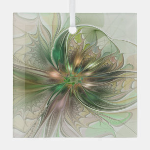 Ornement En Verre Fantaisie Abstraite Moderne Fleur Fractale Colorée