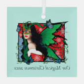 Ornement En Verre Fée Solstice Rouge Vert Noël (Verso)