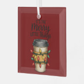 Ornement En Verre Festive Coffee Cup Christmas Sticker (Avant gauche)