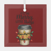 Ornement En Verre Festive Coffee Cup Christmas Sticker (Recto)